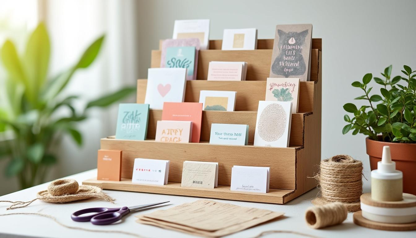 apprenez à fabriquer un présentoir de cartes audio économique et écologique pour un rangement zéro déchet efficace et durable.