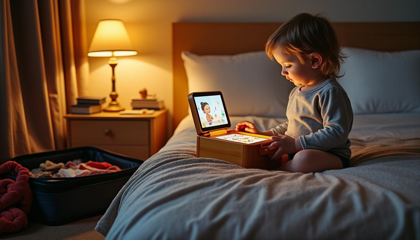 découvrez comment créer une routine du soir nomade avec votre conteuse, pour s'endormir sereinement partout : hôtels, chez la famille, et plus encore.